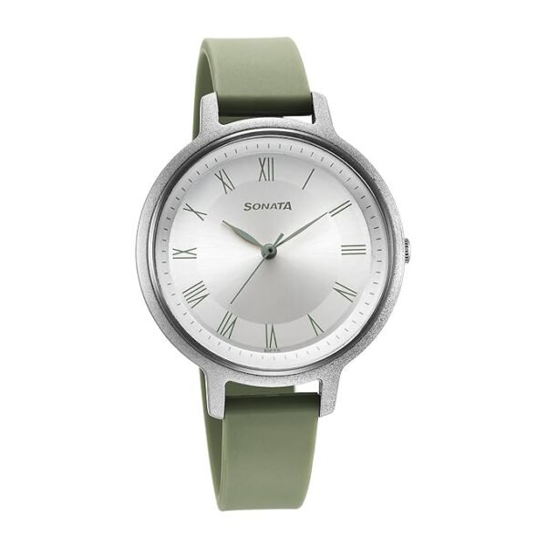 Sonata Polyurethane Silver Dial Analog Watch