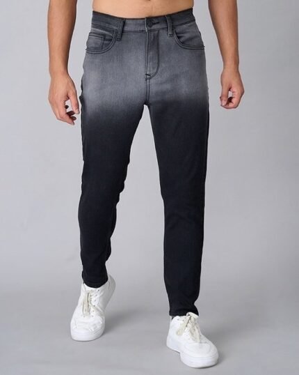 Old Grey Men’s Black Washed Skinny Fit Jeans